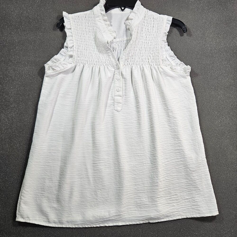 White Smocked Ruffle Neck Cold Shoulder Boho Peasant Top